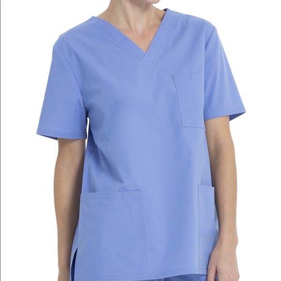Scrub Star Unisex V Neck Top Size Medium Blue Core essentials Collection New - Picture 3 of 8